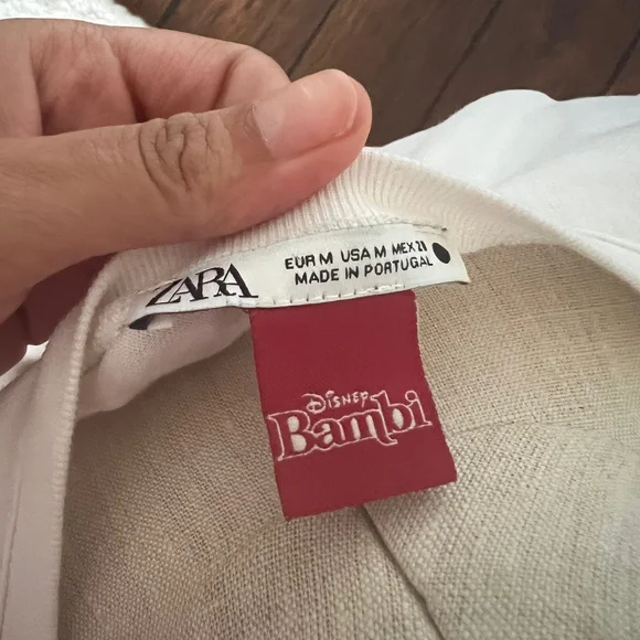 Zara Disney Bambi White T-Shirt - Picture 4 of 4